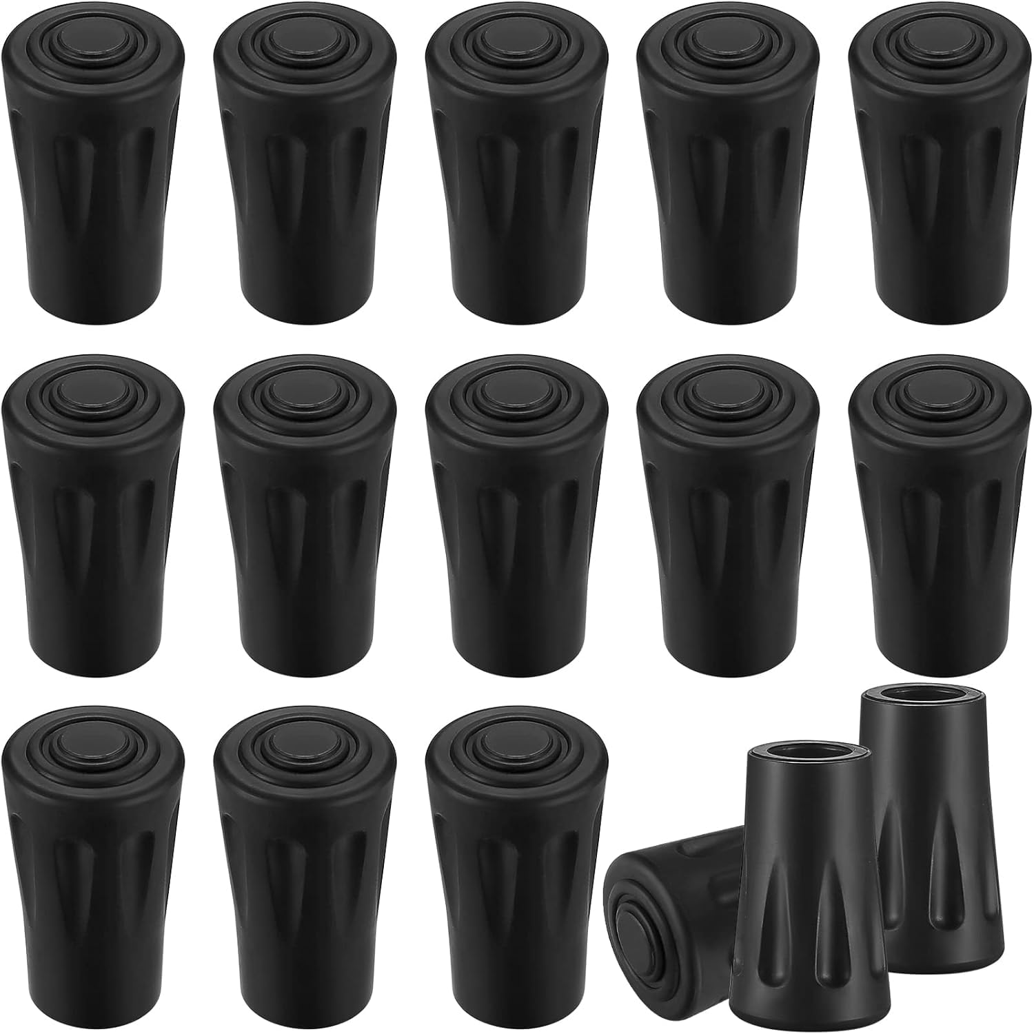 Käimiskeppide kummist otsikud, mustad (16tk)