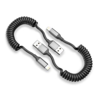 Spiraalne USB-A ja Lightning kaabel (2tk)