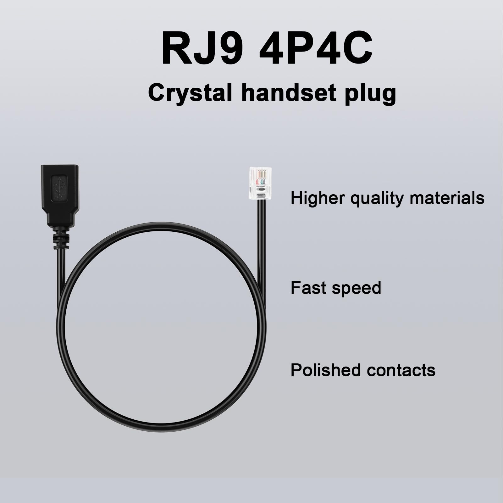 Micro Usb Rj9 RJ9-USB adapter, must (30cm) – Leiutuba