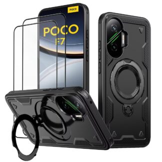Xiaomi Poco F7 telefonikaaned, must, ekraanikaitsega