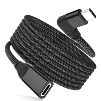 USB-C pikenduskaabel, nurga all, must (100cm)