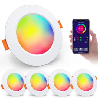 LED süvistatavad valgustid, Bluetooth RGB (4tk, 7W, soe valgus)