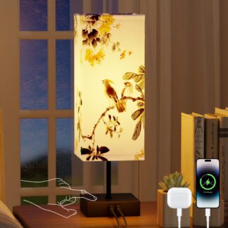 Reguleeritav LED-öölamp, kangast (2 USB-pesa)