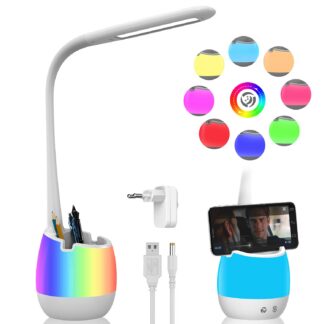 Hämardatav LED laualamp lastele, pliiatsitopsiga, öövalgusega, akuga (2000mAh)