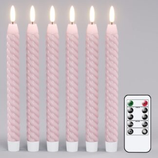 LED keerd-pulkküünlad, taimeriga, roosad (Ø2x25cm)
