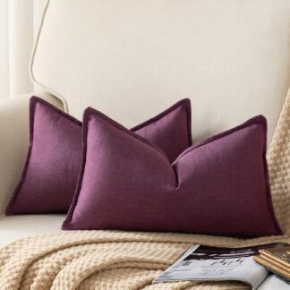 Dekooratiivsed linased padjapüürid, lillad (2tk, 40x80cm)