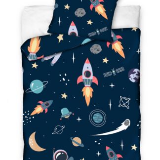 Lastetoa voodipesukomplekt, puuvillane, kosmonaut (100x135cm)