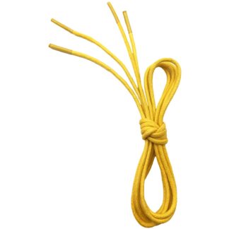 Ümmargused vahatatud kingapaelad, kollane (130cm, 2.5mm)