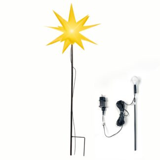LED jõulutäht maapiigiga, kollane (Ø 57cm)