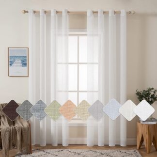 Läbipaistvad kõrged kardinad, valged (2tk, 140x300cm)