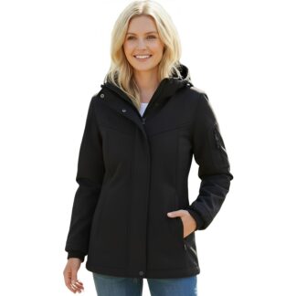 Naiste veekindel softshell-jope, must (XL)