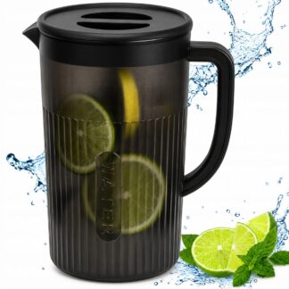 Kaanega suur plastikust joogikann, must, 3 liitrit