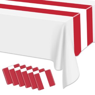 Triibulised kilematerjalist laudlinad, punane ja valge (6tk, 35x275cm)