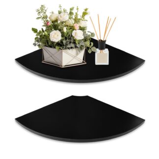 Nurga-seinariiulid juhtmeavaga, must, puidust (2tk, 30cm)