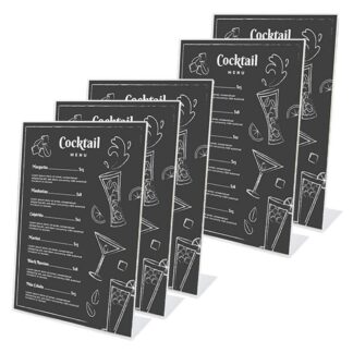 Akrüülist L-kujulised esitlusstendid, läbipaistvad (5tk, A4)