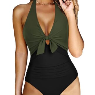V-kaelusega push-up trikoo, roheline ja must (XL)