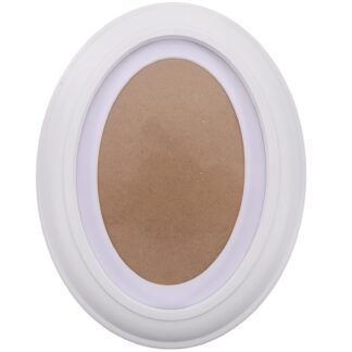 Ovaalne puidust pildiraam, valge (18cm)