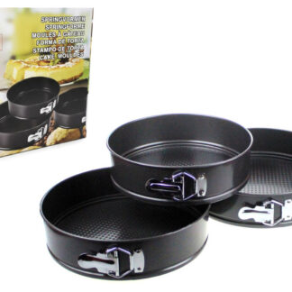 Kolm ümmargust koogi-tordivormi komplektis, 28, 26, 24 cm