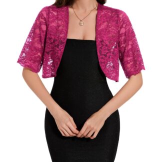 Pidulik pitsiline bolero naistele, erkroosa (M)