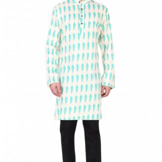 Meeste trükimustriga kurta, roheline (S)