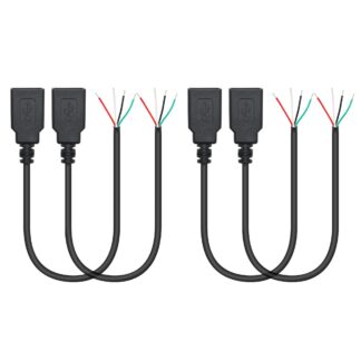 USB A (emane) 4-kontaktiline lahtise otsaga pigtail-kaabel (5V/2A, 28cm)