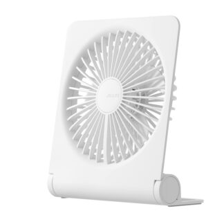 Väike lauaventilaator, USB-ga laetav, valge