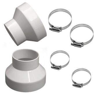 Ventilatsioonitoru adapter koos klambritega (2tk, 100-75mm)