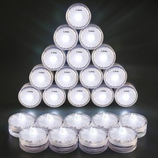 Veekindlad LED teeküünlad, valge valgus (24tk)