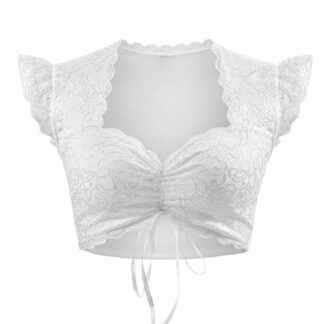 Pitsiline paeltega Dirndl-pl , valge