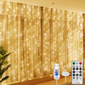 LED valguskardin puldiga, soe valgus (300x300cm)