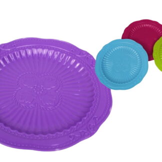 Plastikust lilleline taldrik või koogialus, 1 tk, juhuslik värv, 24 cm