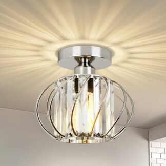 Kristallidega laelamp, kuldne (Ø28cm)