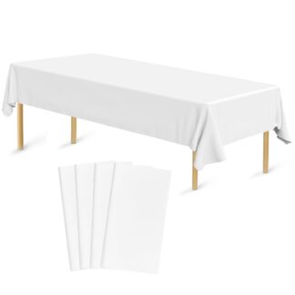 Ühekordsed plastikust lauakatted, valge (4tk, 135x275cm)