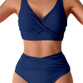 Naiste bikiinid, kõrge piht, push-up, sinine (s. XL)