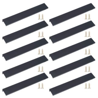 Peidetud sahtlikäepidemed, must (10tk, 16cm)