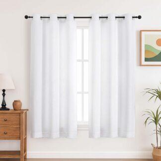 Poolläbipaistvad öösidega boho kardinad, valge (2tk, 165x140cm)