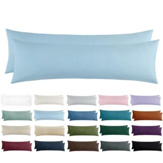 Tõmblukuga mikrokiust padjapüürid, helesinine (2tk, 80x80cm)