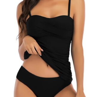 Kaheosaline tankini naistele, must (M)