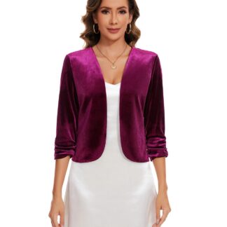 Lühike sametist bolero, roosa (XL)