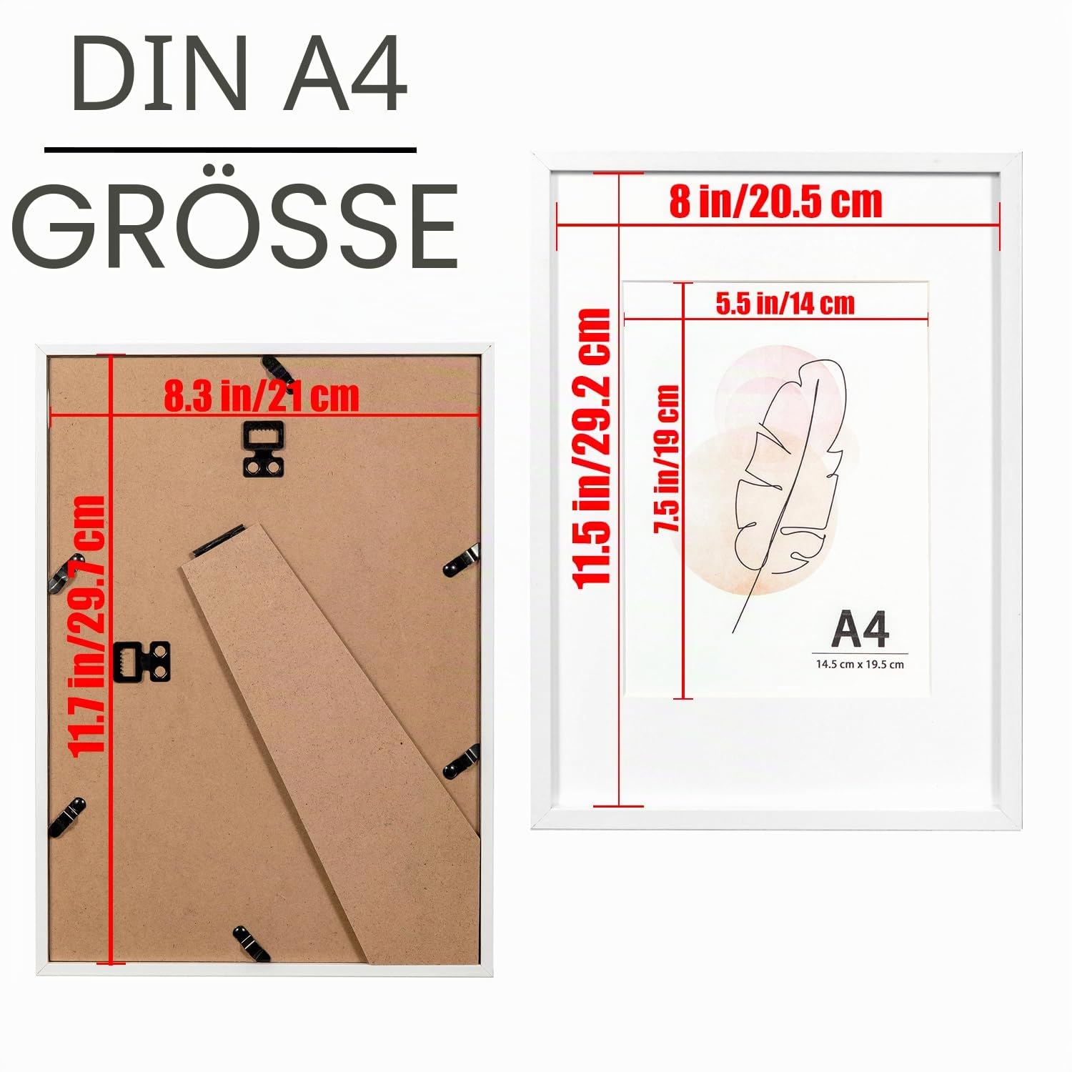 Fotoraam A4, valge - Pilt 2