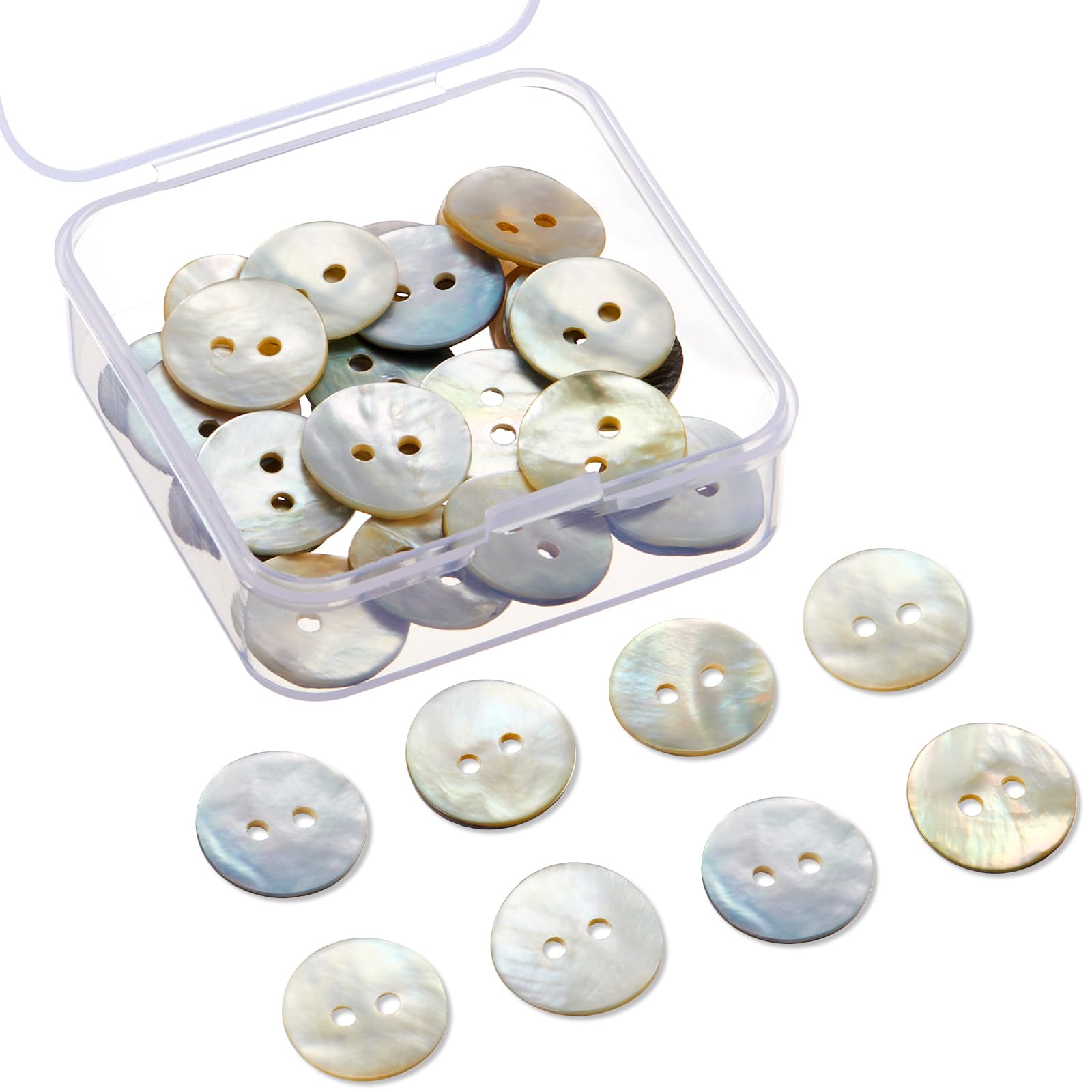Pärlmutternööbid (25tk, 15mm)