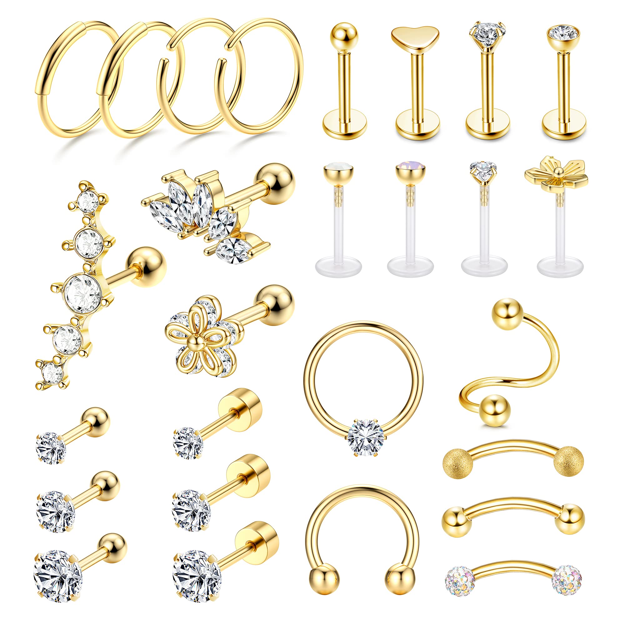 Piercing-ehete komplekt (27tk)