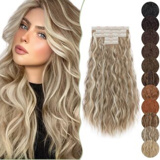 Clip-in juuksepikendused, lokkis, tuhkblond (5tk, 60cm, 250g)