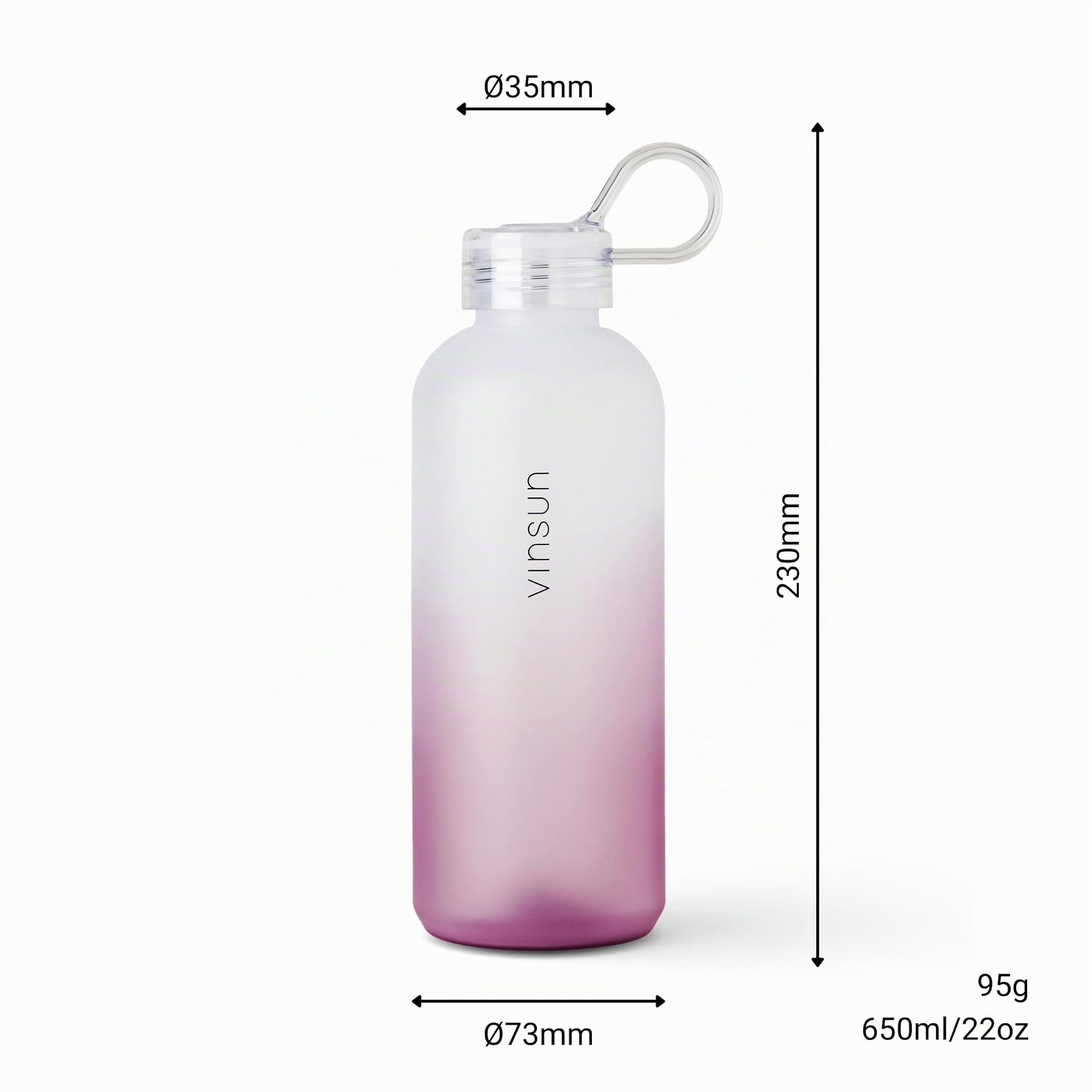Lekkevaba joogipudel, roosa (650ml) - Pilt 3