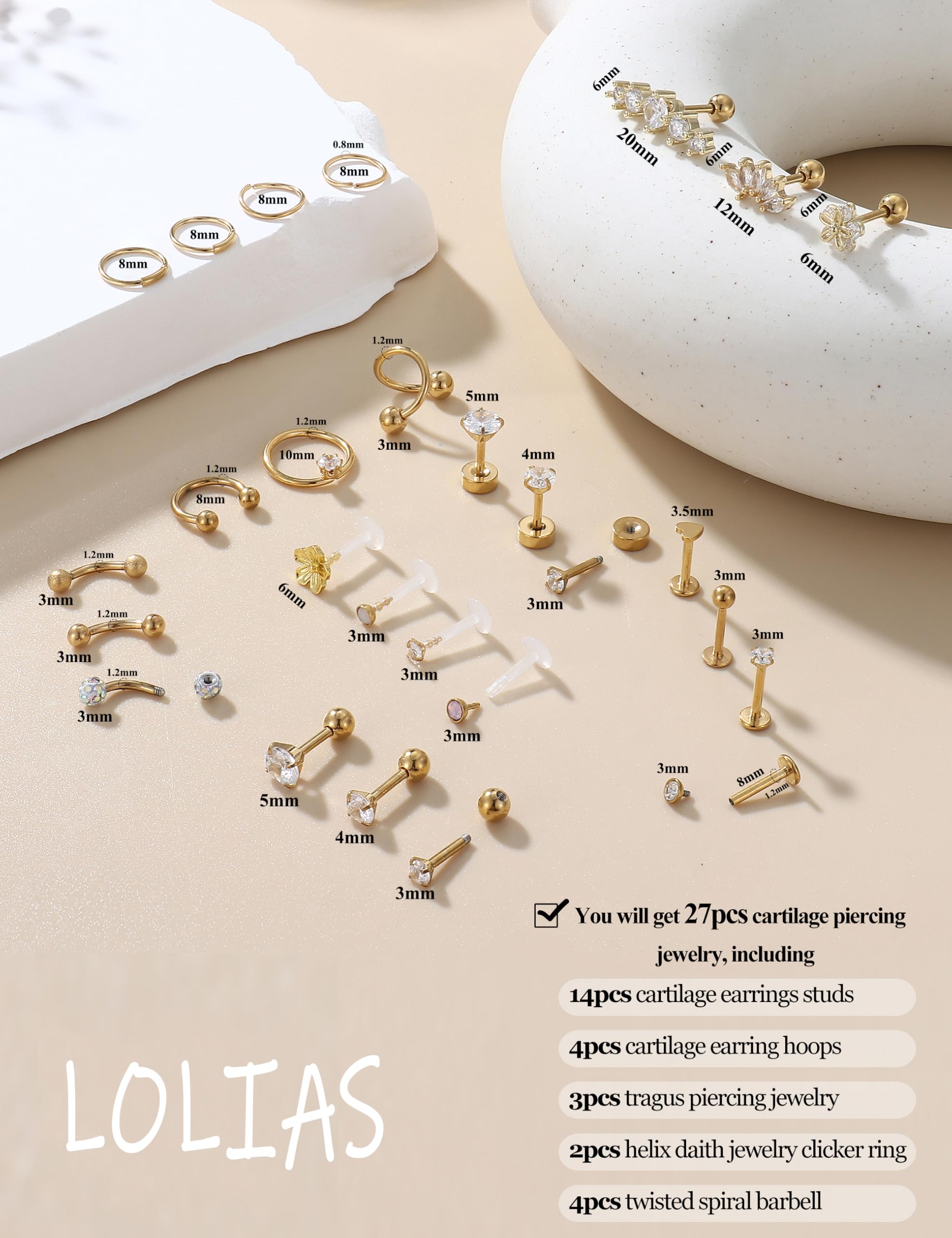 Piercing-ehete komplekt (27tk) - Pilt 4