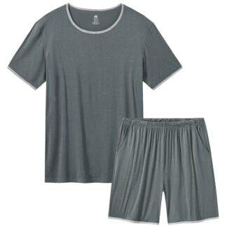 Meeste lühike pidžaamakomplekt, hallikassinine (XL)