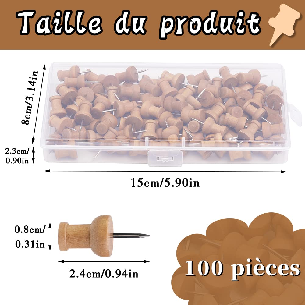 Puidust rõhknõelad (100tk) - Pilt 2