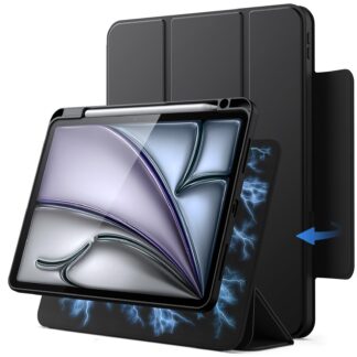 Pliiatsihoidikuga iPad Air kaaned, magnetiga, must (28cm)