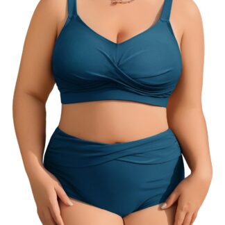 Kaheosaline bikiinikomplekt, mustvalge triibuline (s. 3XL)