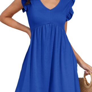 Naiste babydoll-stiilis suvekleit, sinine (M)